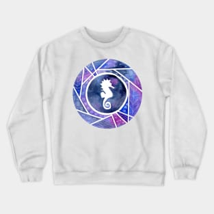 Watercolor Seahorse with white background Crewneck Sweatshirt